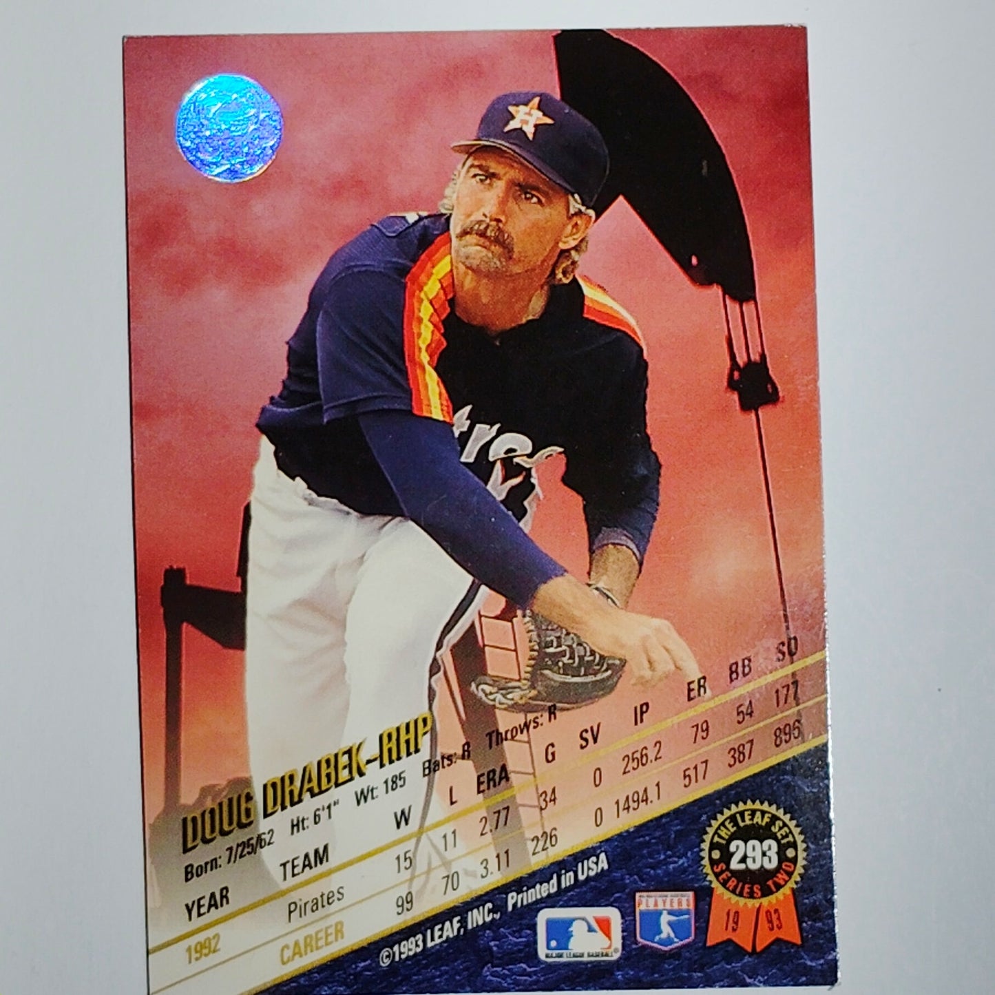 1993 Leaf Doug Drabek Card #330 Houston Astros P VG/EX
