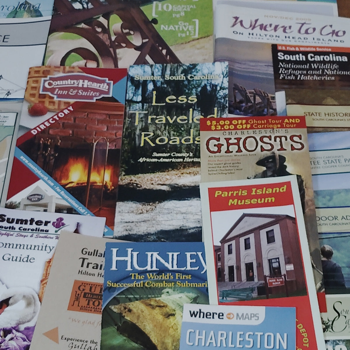 SC & GA Travel Ephemera Lot: 2009-2010 Brochures, Maps, Guides - Pre-Owned