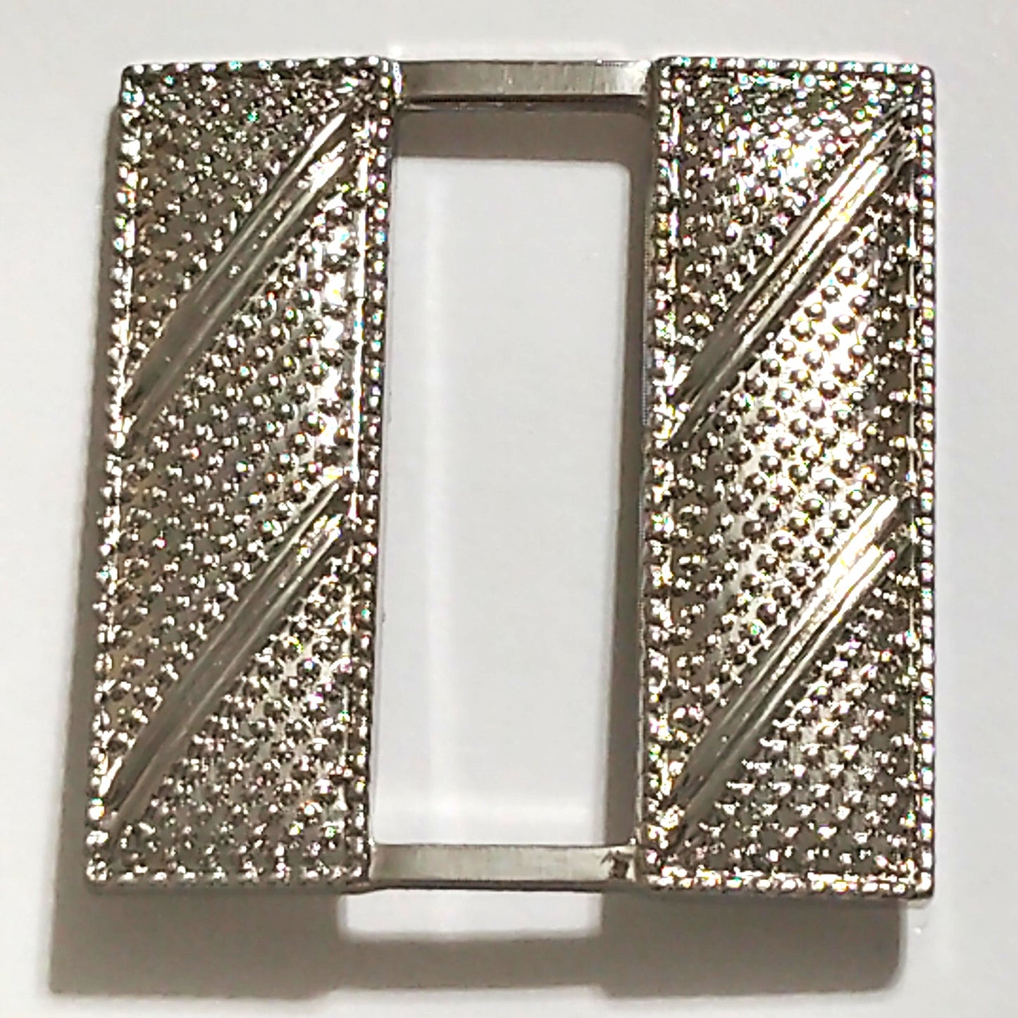 HWC Silver Captain Rank Bars – Corrugated – 1‑1/8" × 1" Novelty Pin Set