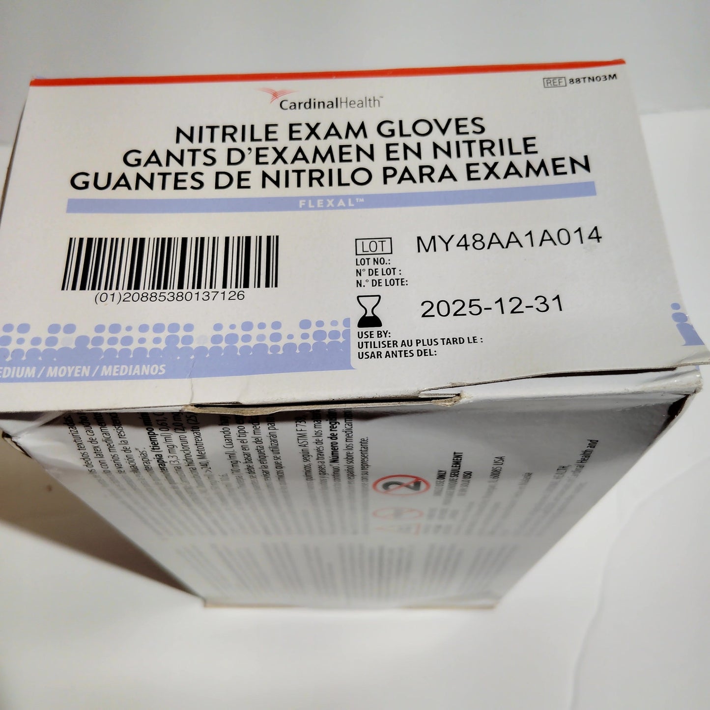 Disposable Nitrile Gloves, M, Non‑Sterile, Powder‑Free, Latex‑Free, 1 Case/2000
