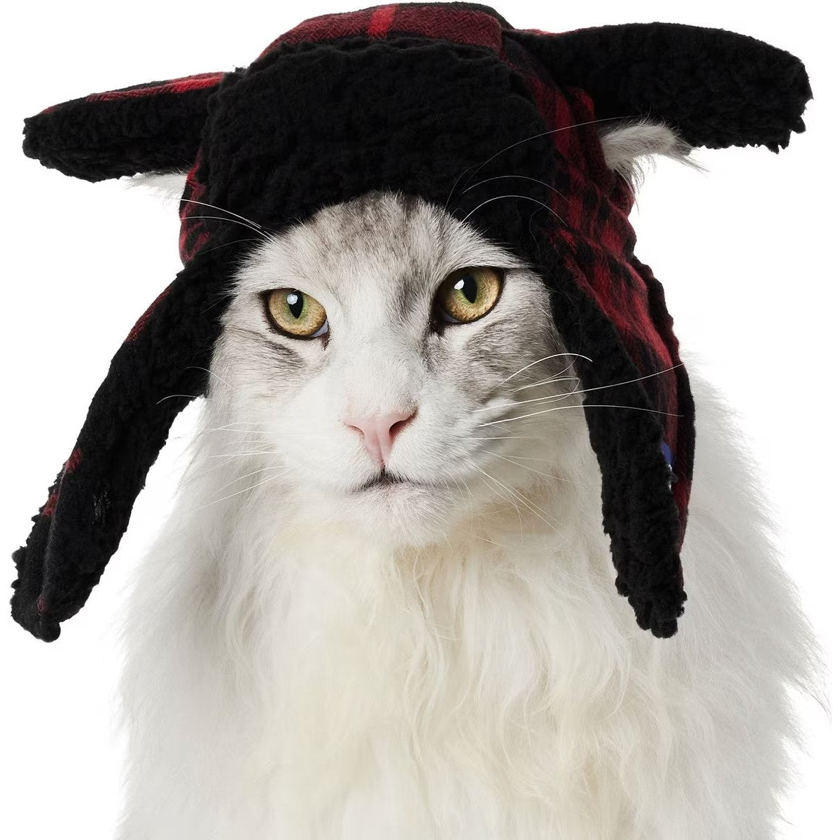 Frisco Plaid Trapper Hat for Dogs/Cats Adjustable Flannel Earflap Pet Hat XS–S