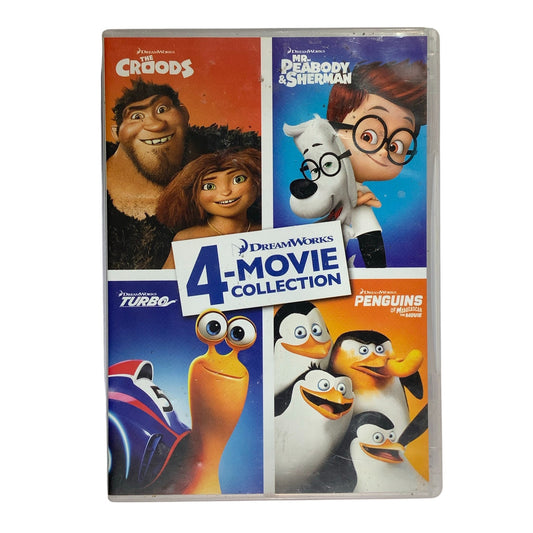 DreamWorks 4 Movies The Croods, Peabody & Sherman, Turbo, Penguins of Madagascar