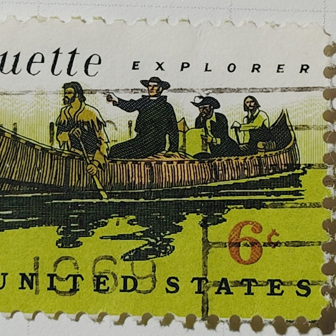 1968 US 6c Father Marquette Explorer Stamp #1356 Used Cancelled Philately