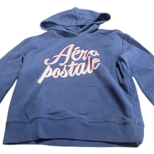 Aeropostale Fleece Pullover Hoodie, Blue, 70/30 Cotton/Poly Size S/P