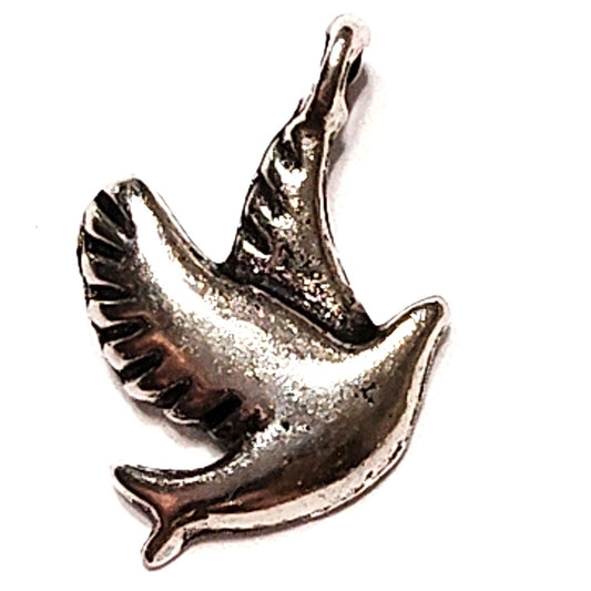 Seagull Charm Patinated Silver‑Tone Alloy Bird in Flight 1/2" Pendant Jewelry