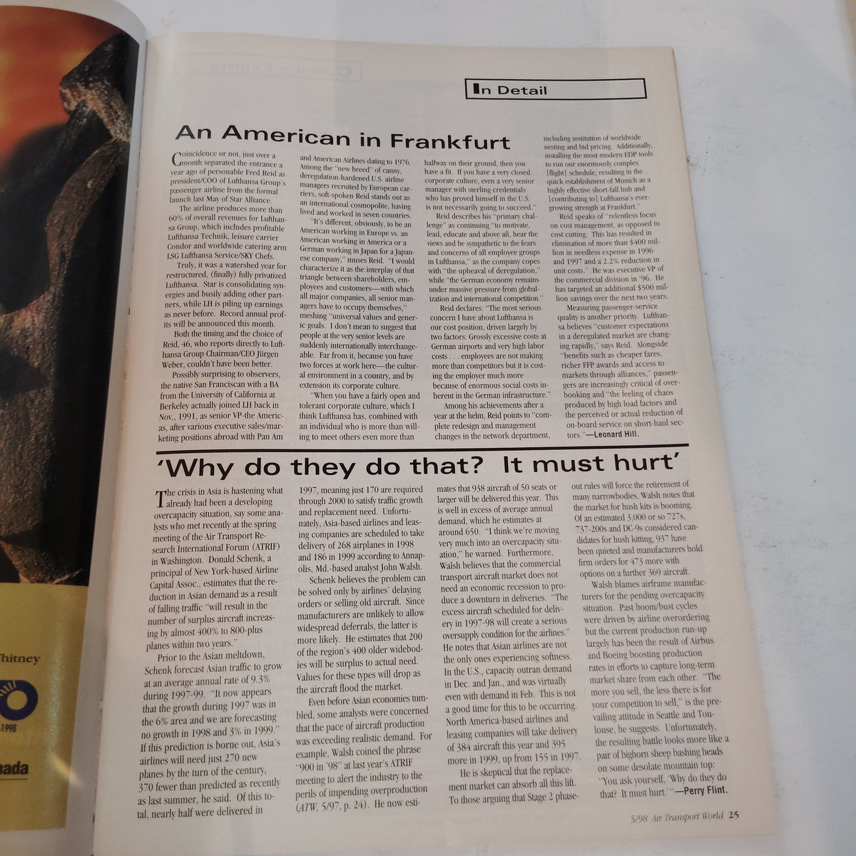 Air Transport World Magazine - May 1998 Edition - Turboprops & RJs