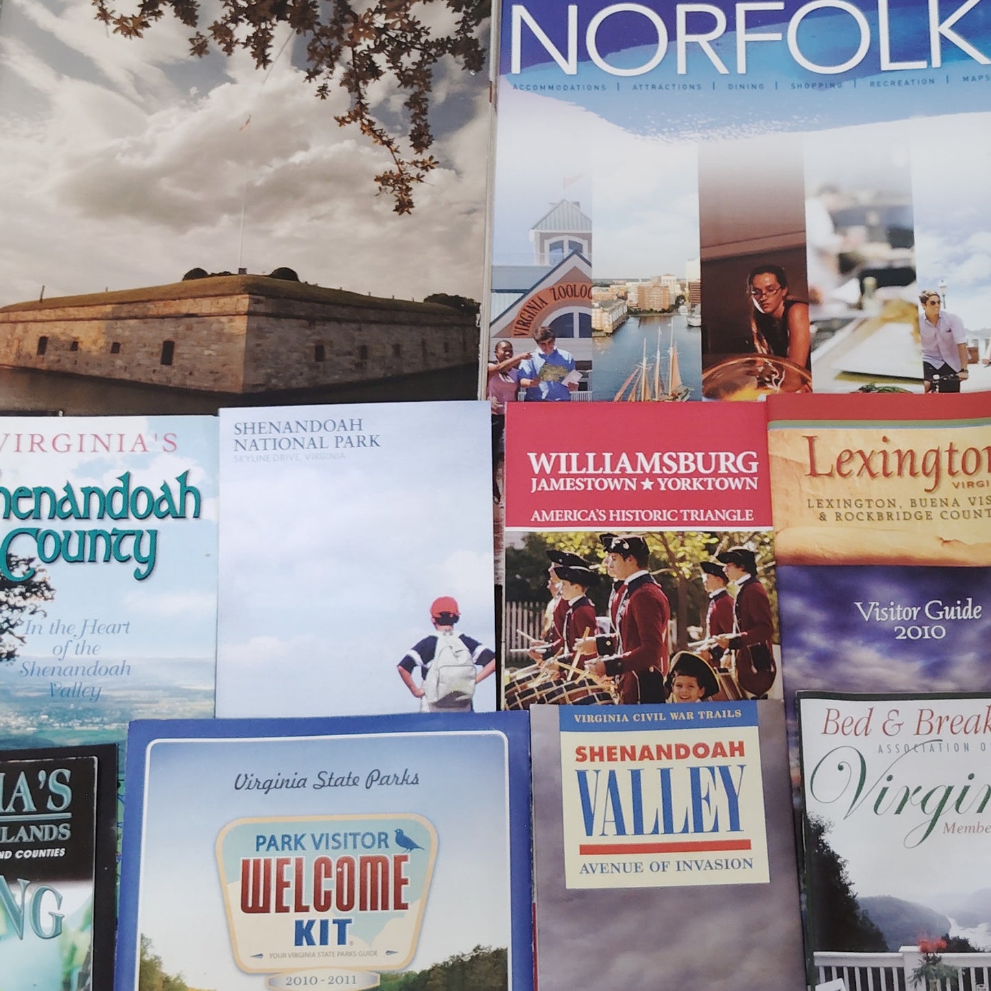 Virginia Travel Guides & Brochures Lot (2010-2014) Shenandoah Norfolk Collection