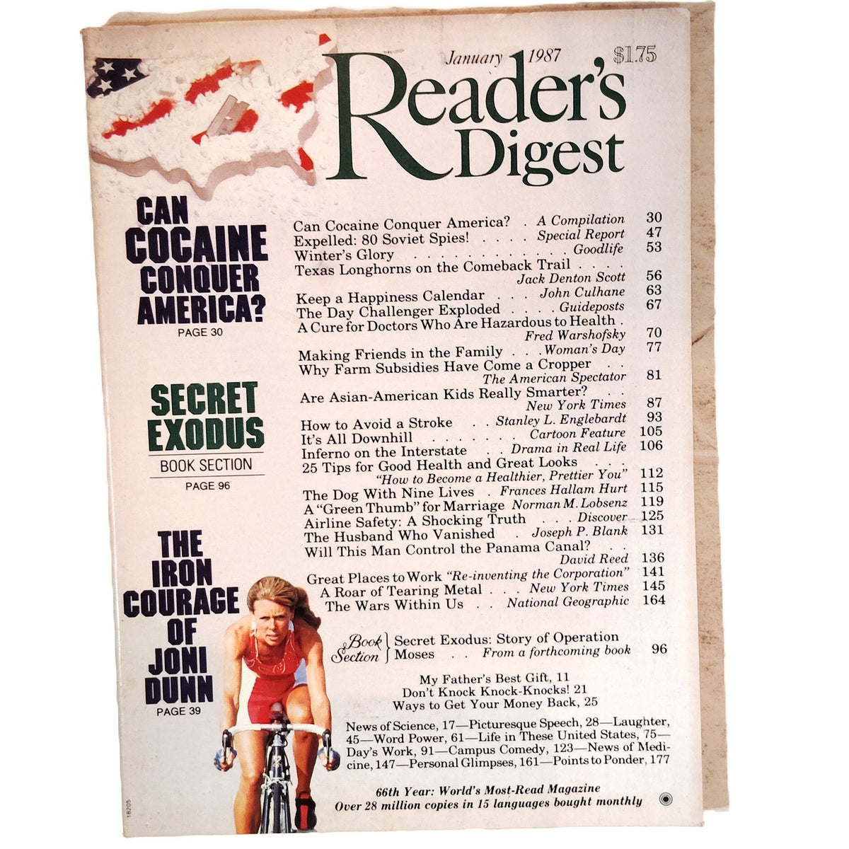 Reader's Digest January 1987 Vintage Magazine - Can Cocaine Conquer America?