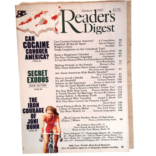 Reader's Digest January 1987 Vintage Magazine - Can Cocaine Conquer America?