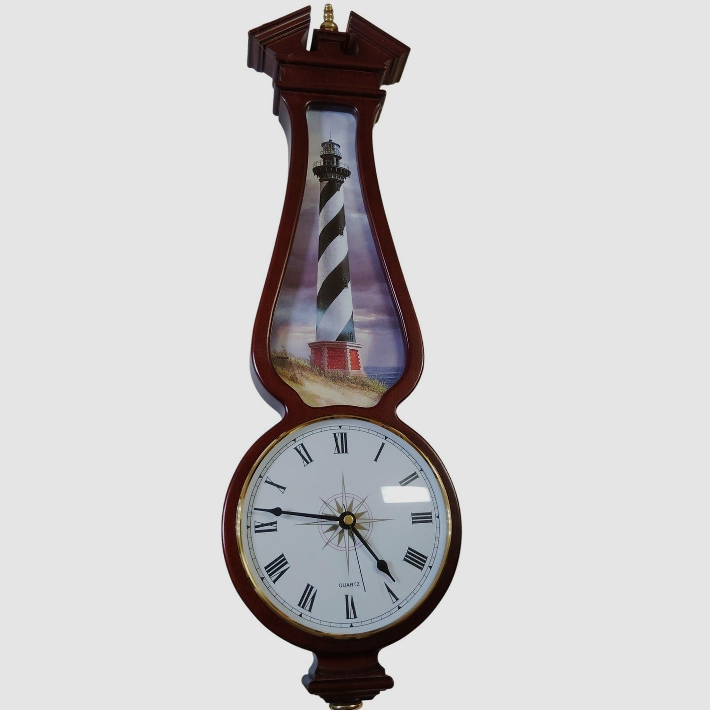 VTG 1992 Danbury Mint Cape Hatteras Lighthouse Banjo Wall Clock 25" Quartz