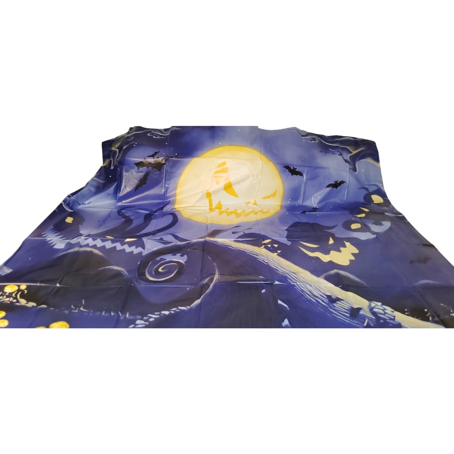 Halloween Nightmare Backdrop 6x6 ft Spooky Moon Cemetery Scene w/ Letter Banner