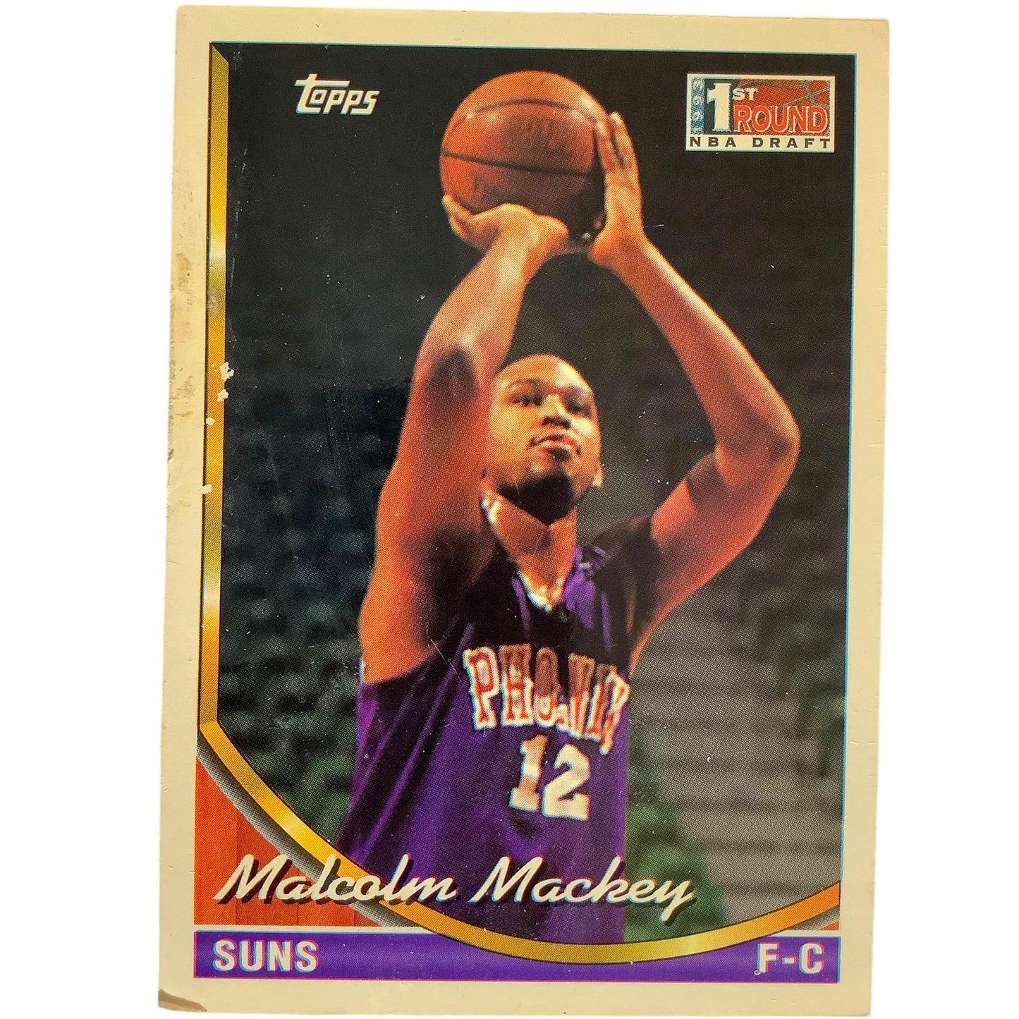 Malcolm Mackey, Suns, 1993 Topps First Round NBA Draft Card 139, VG