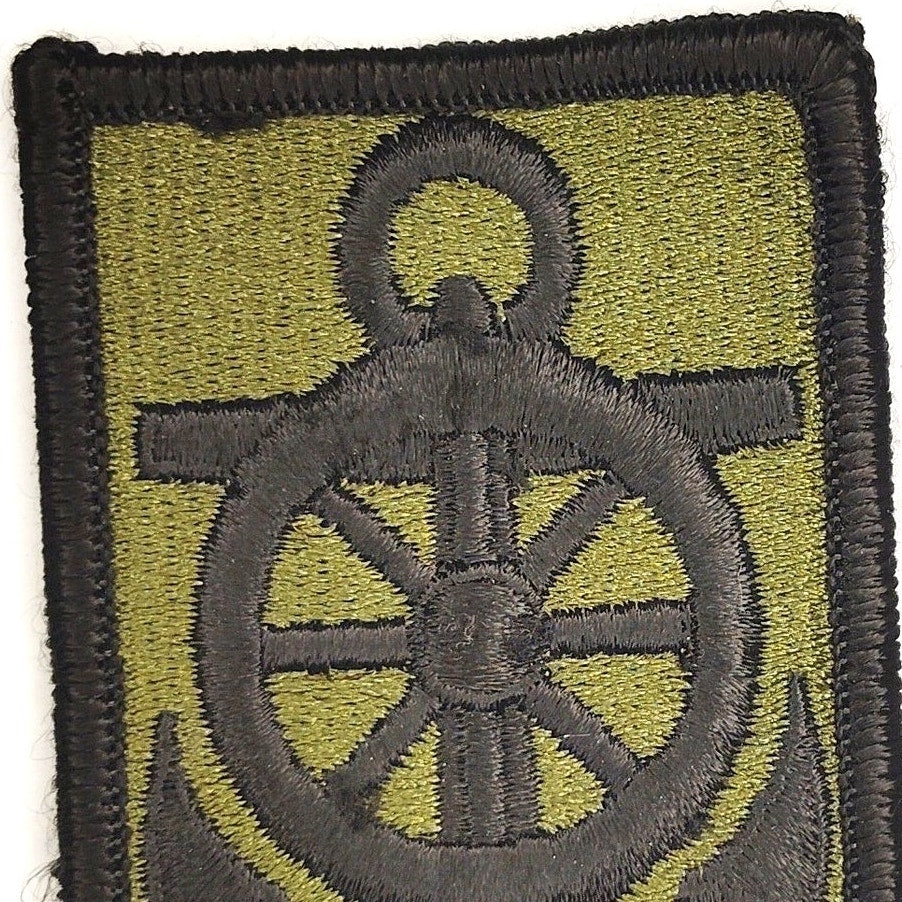 US Army 125th Transportation Command SSI Patch Subdued Green Black Sew‑On 3 × 2"