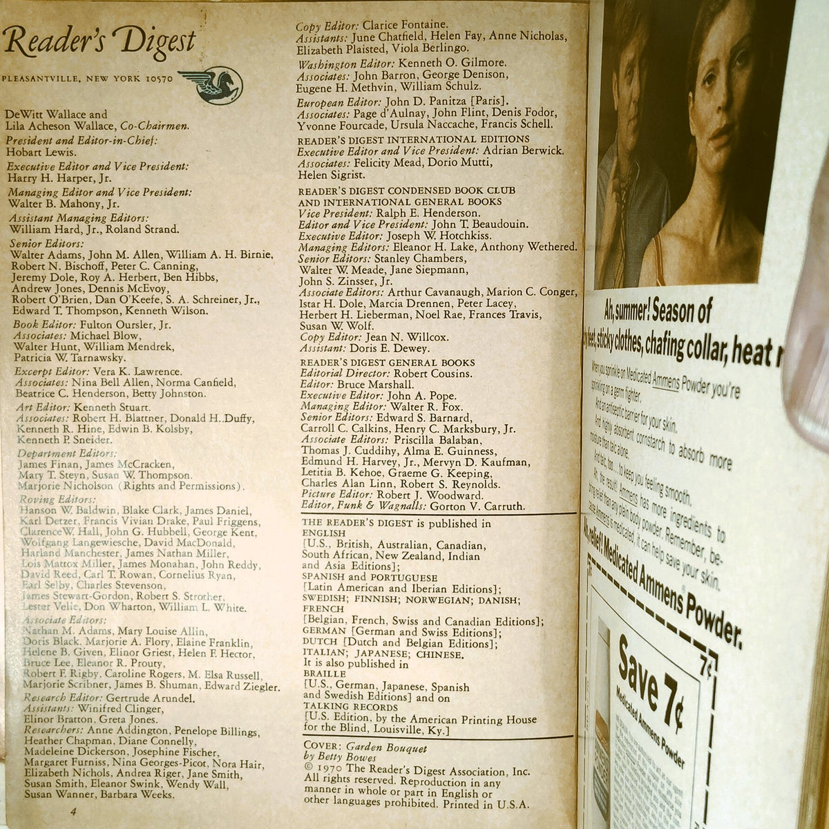 Reader's Digest June 1970 VTG Magazine - Floral Cover, World Cup Soccer Article