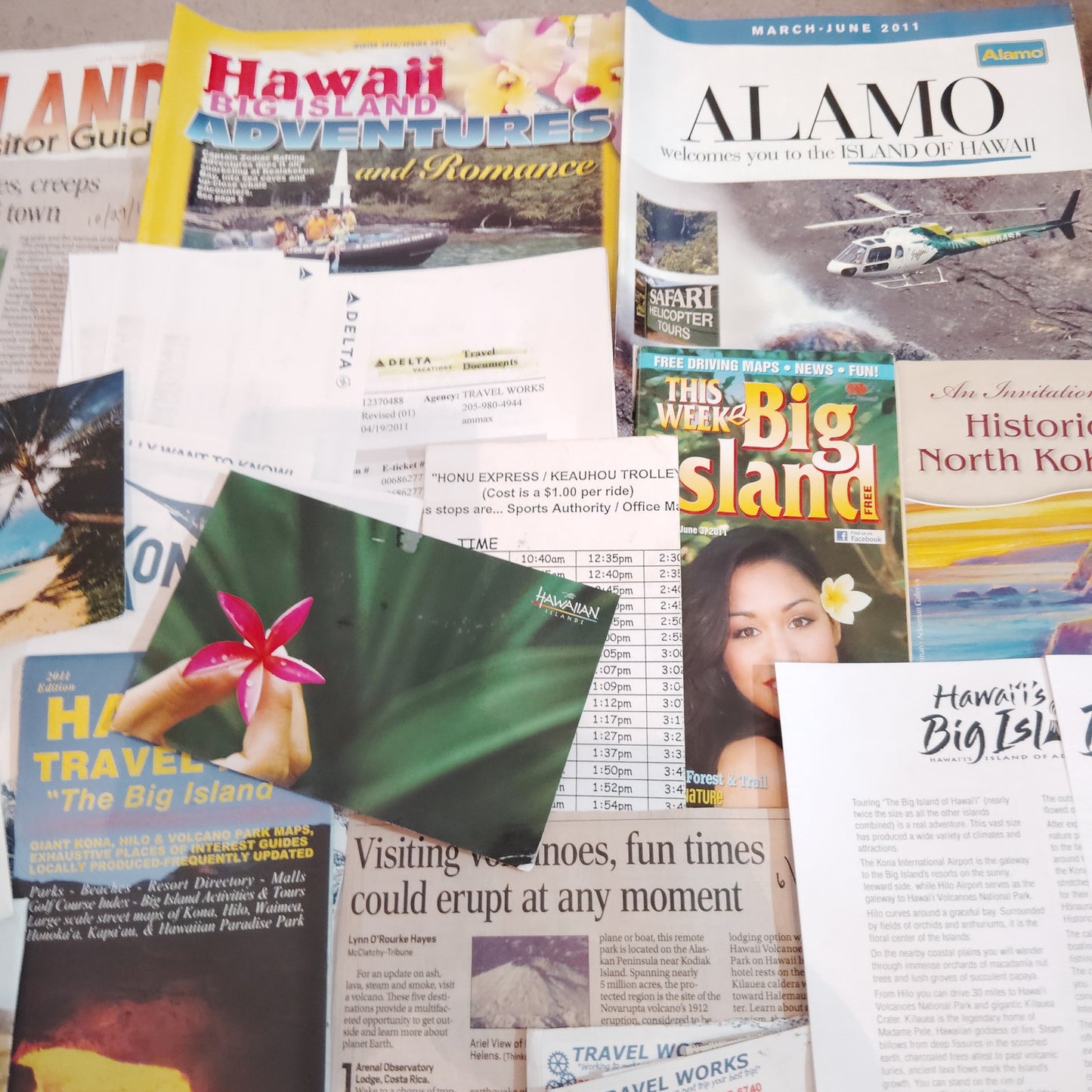 Kona Hawaii Ephemera Collection - Travel Guides & Brochures from May 2011 Trip