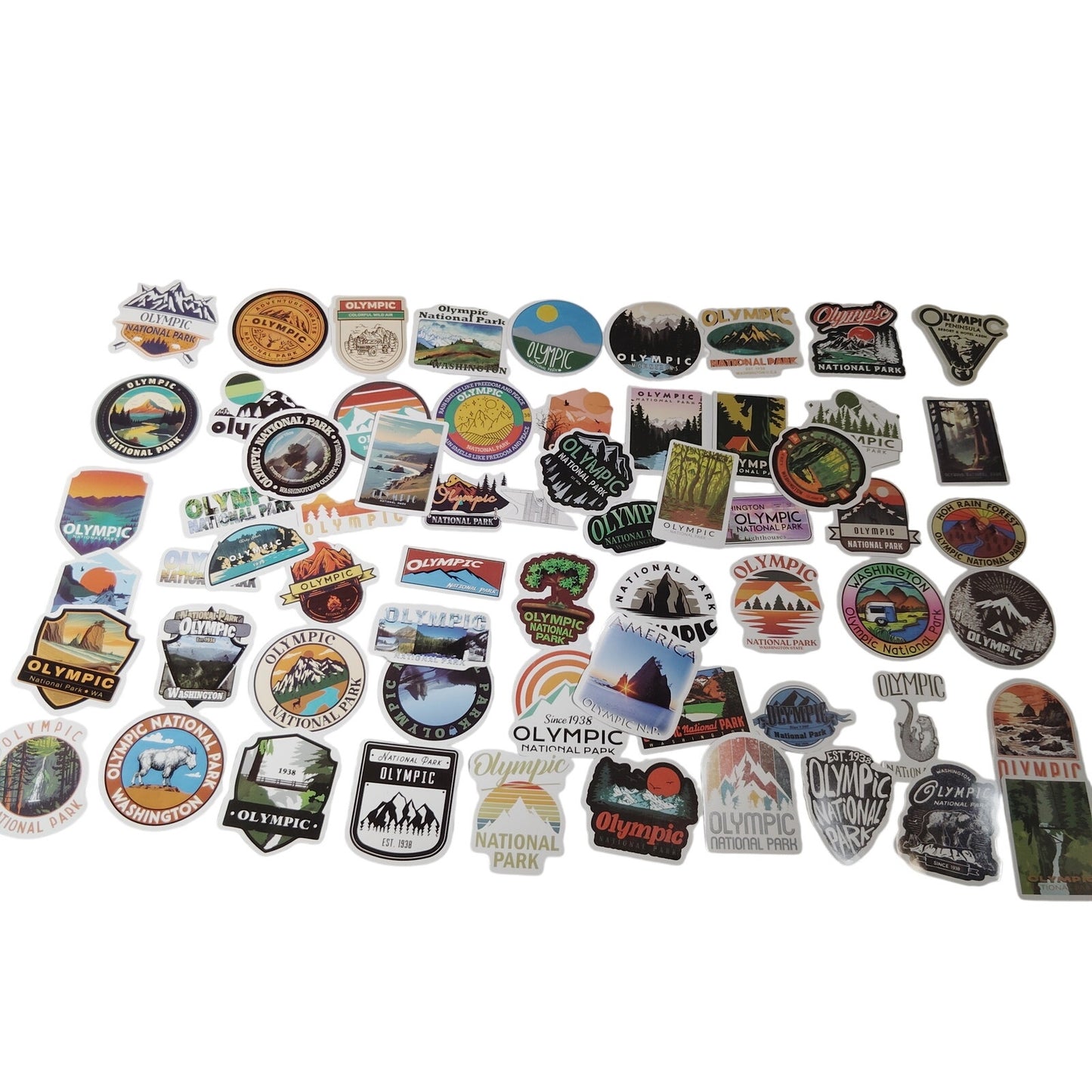 64‑Pc Olympic National Park Vinyl Sticker Pack Waterproof Decals