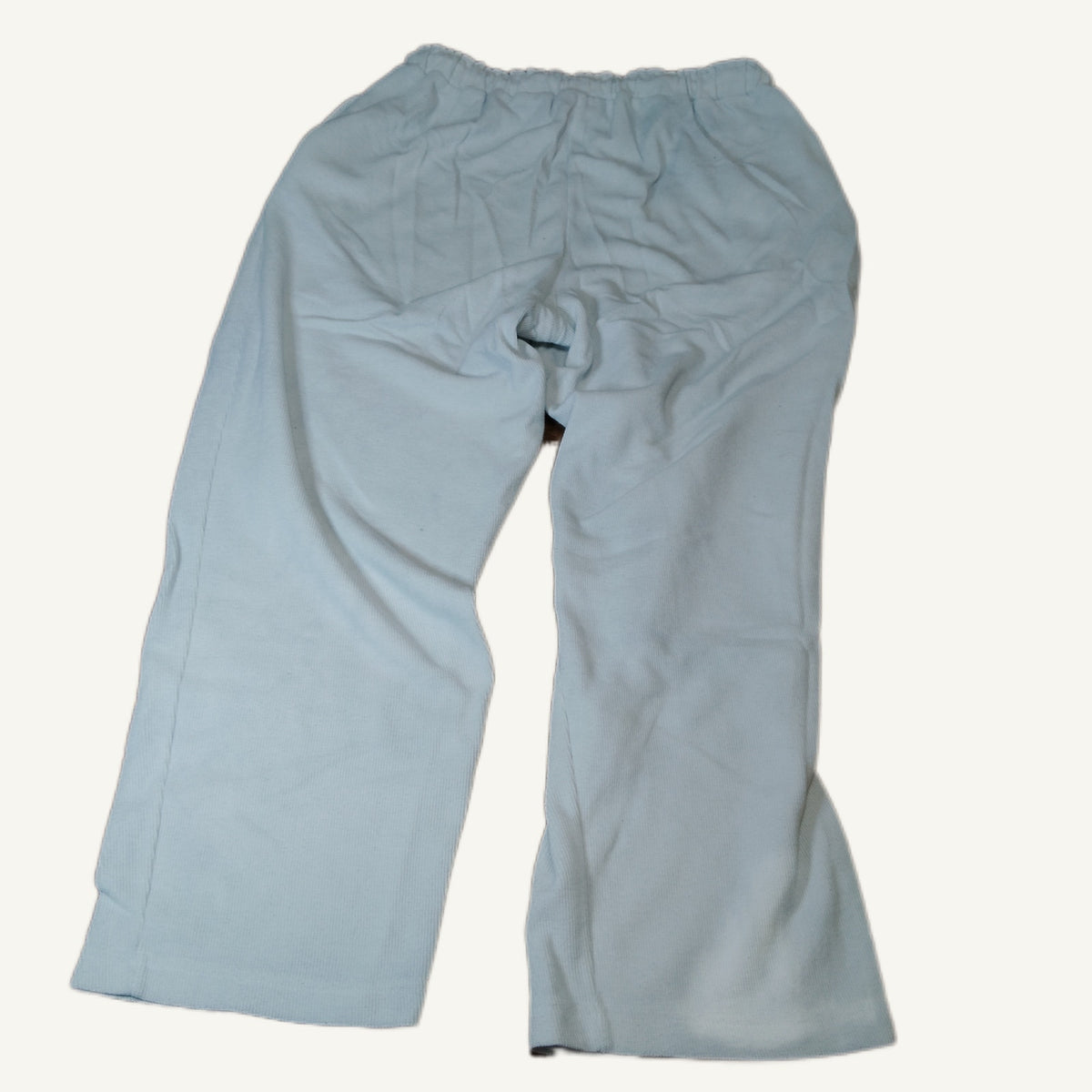 Bedford Fair Lifestyles Ribbed Pull-On Pants Light Blue Size L Wide Leg