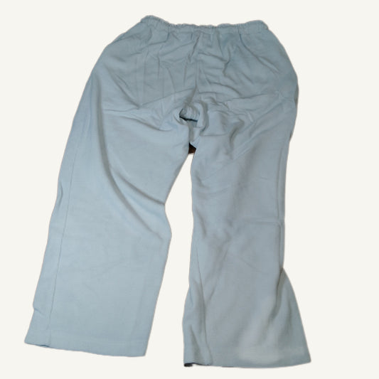 Bedford Fair Lifestyles Ribbed Pull-On Pants Light Blue Size L Wide Leg