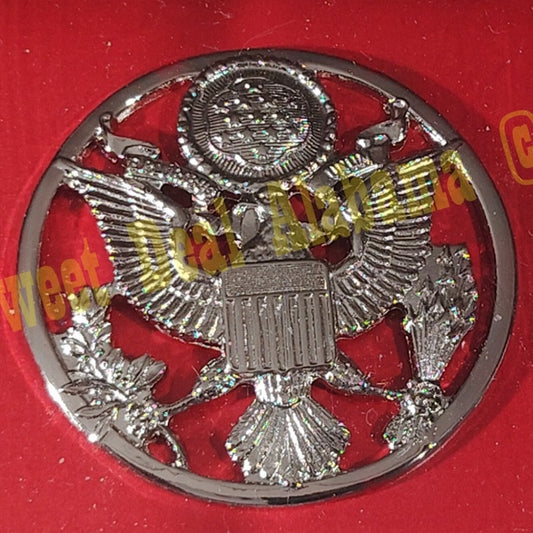 Air Force Enlisted Cap Device, Mirror Finish, Screw-On, 1-3/4"D