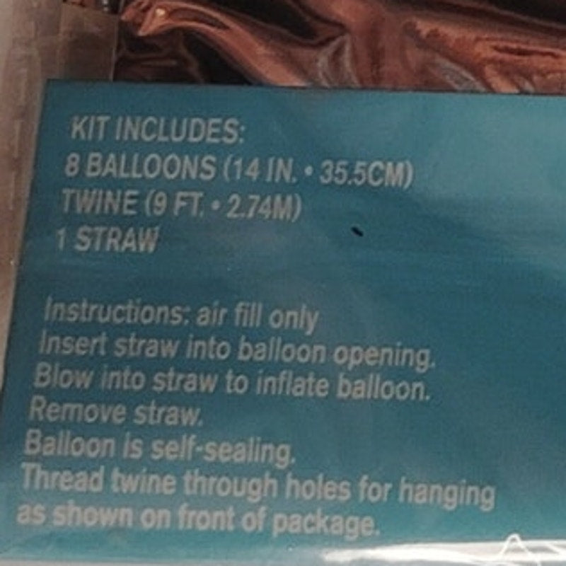 Air‑Fill Balloon Banner Kit “CONGRATS” Silver – 14" Letters with Twine – NIP