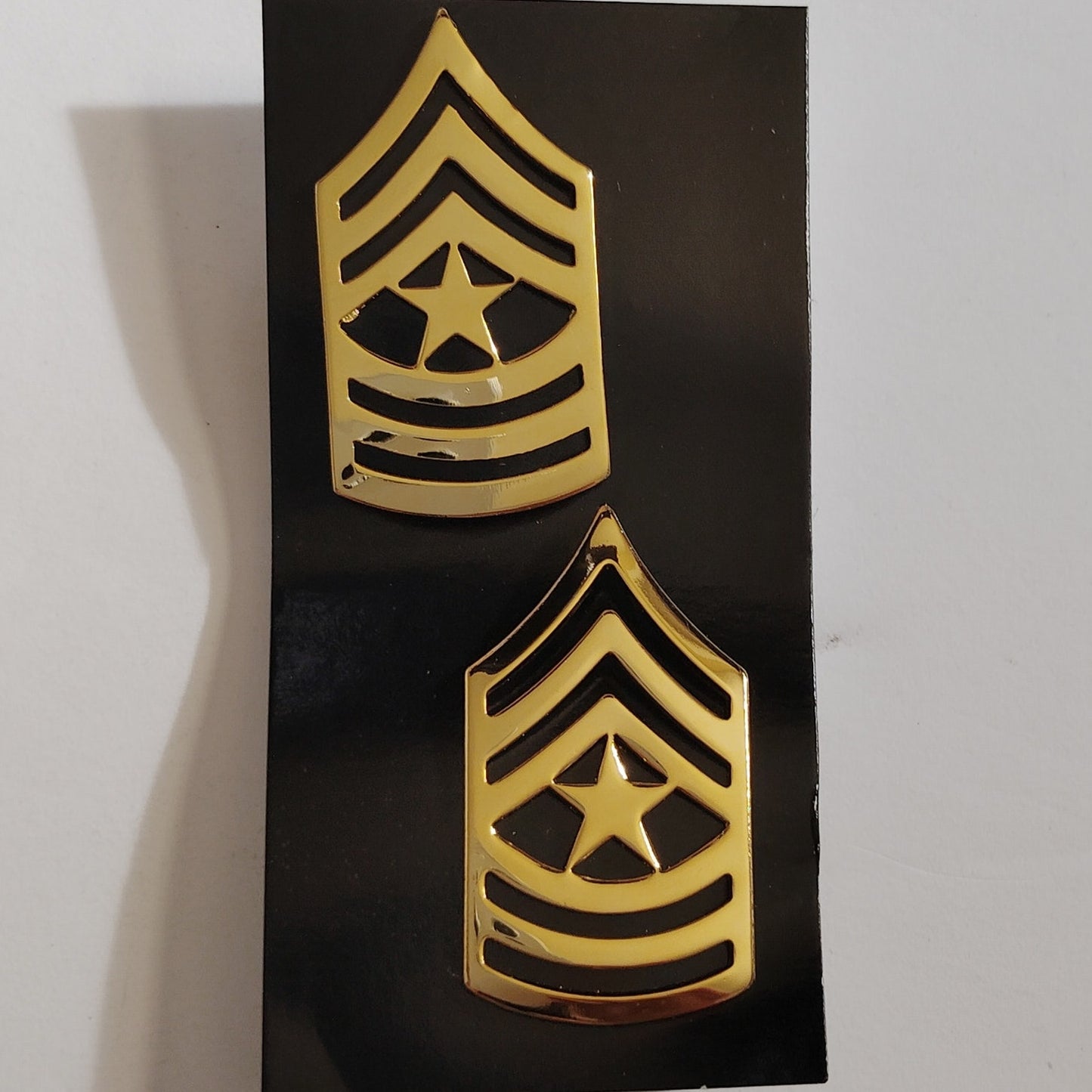 U.S. Army Sergeant Major E‑9 Metal Rank Insignia novelty Pins 13/16" × 1‑1/2"