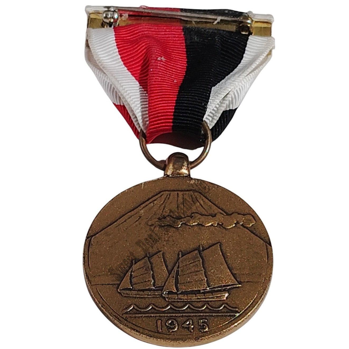 1945 Army of Occupation Service Medal w/ Pinback, 1-1/4"D Medal x 3"H Overall