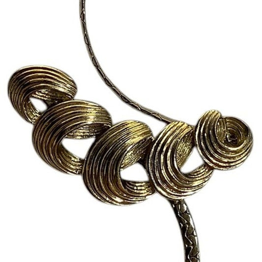 Vintage Avon 18.5" Swirl Elemental Gold Tone  Flat Link Chain Necklace