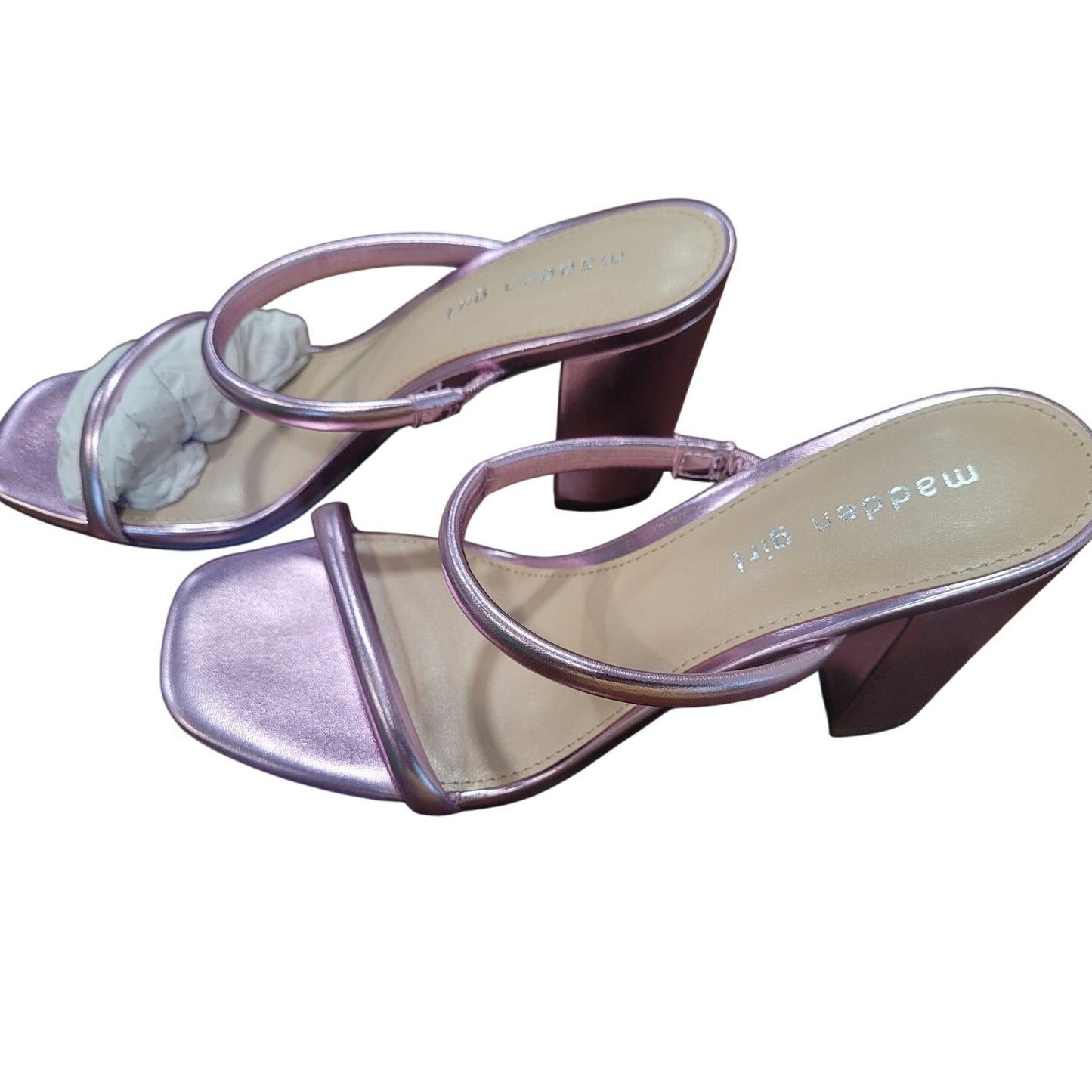 Madden Girl Tilly Heeled Sandals – Lavender Paris, Size 8, Slip-On Block Heel