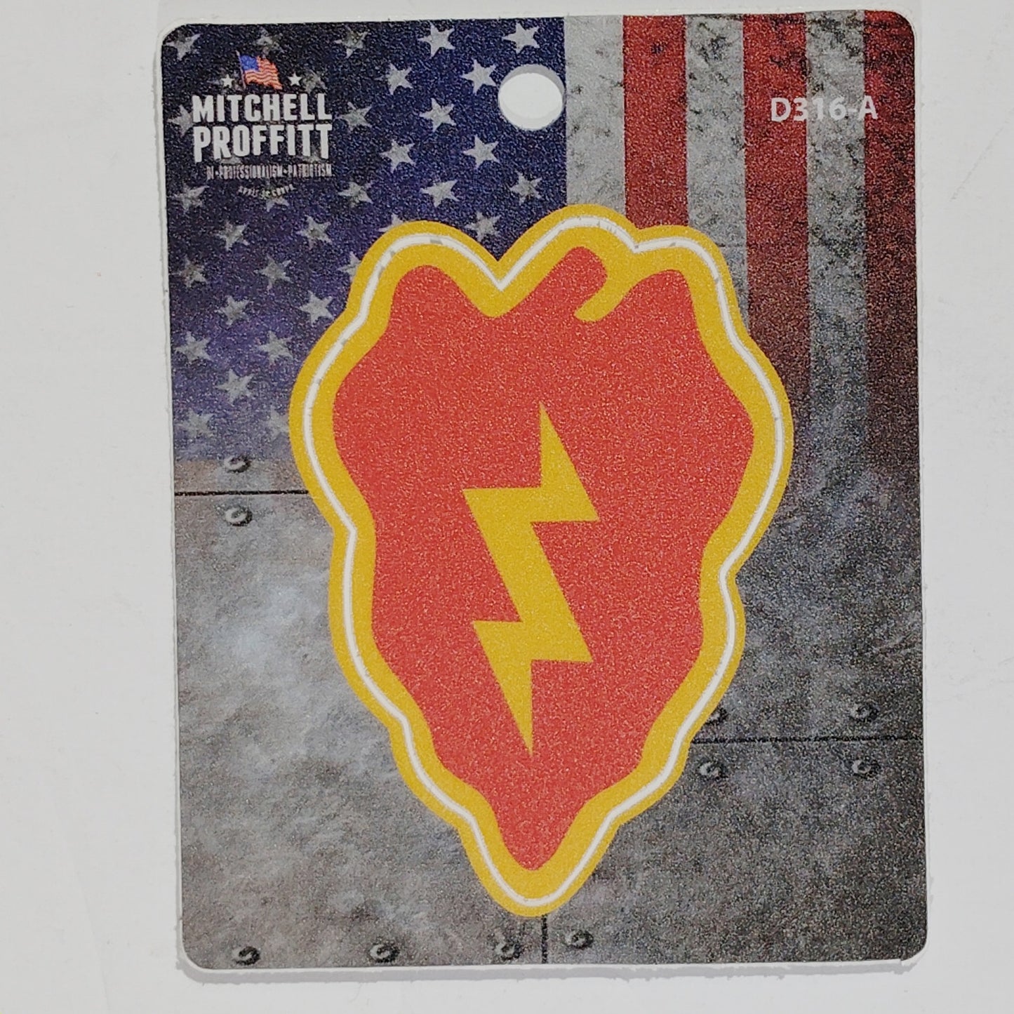 25th Infantry Division Decal 3.75" x 3" Premium Die-Cut Vinyl, Lightning Emblem