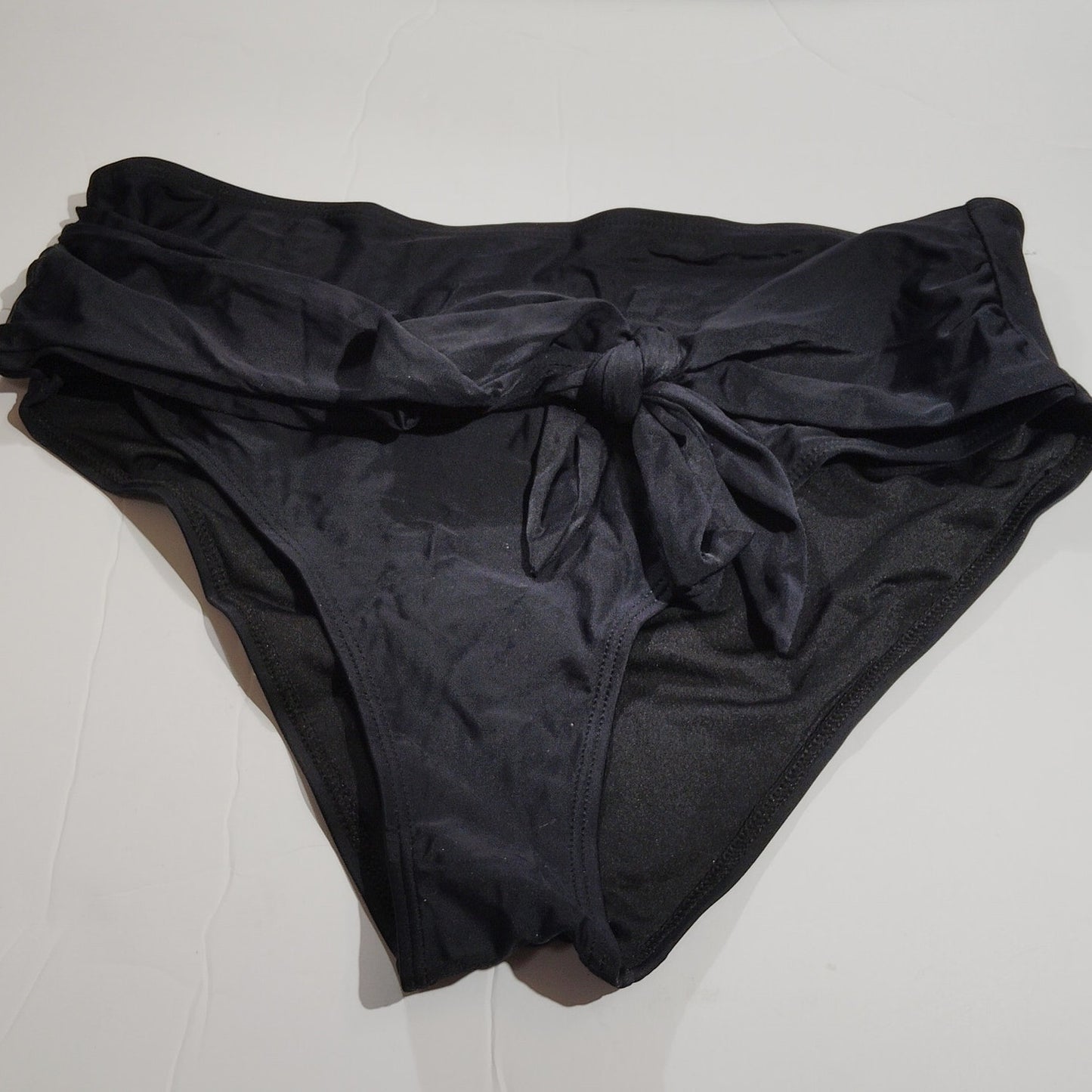 High‑Rise Swim Bottoms – Black – XL – NWOT – 82/18 Nylon/Spandex