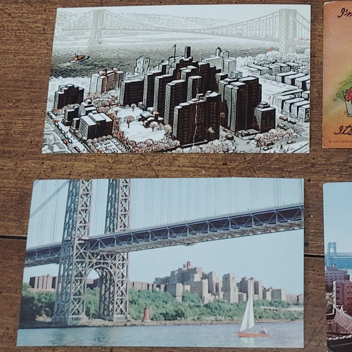 4 Vintage New York Postcards - Columbia-Presbyterian Medical Center & Comical