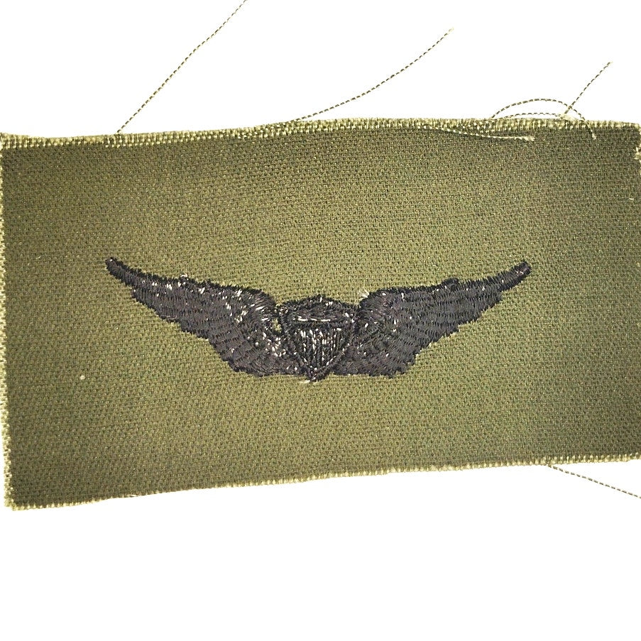 Vintage US Army Aviator Badge Patch Subdued ODG 3‑3/4" × 2" Sew‑On