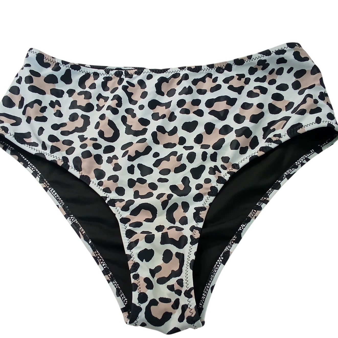 Beachsissi Leopard Print High Waisted Bikini Bottoms Women’s Swim Medium