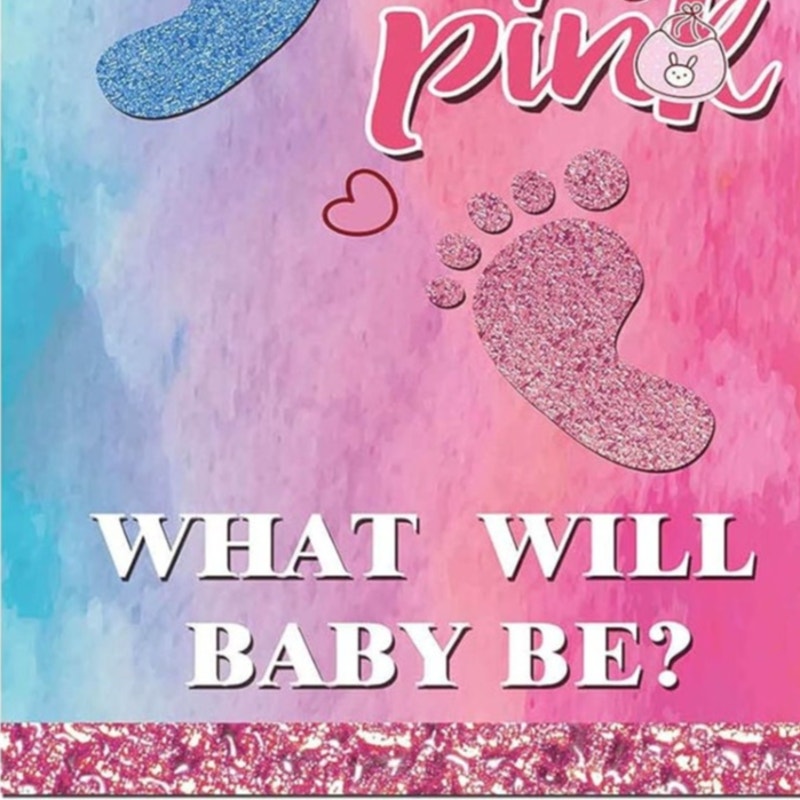 Gender Reveal Pink or Blue Banner 72.8" × 35.4" Baby Shower Party Decor