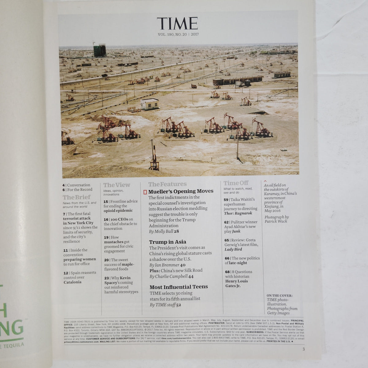 Time Magazine Nov 13 2017 Mueller's Most Wanted Back Issue Collectible