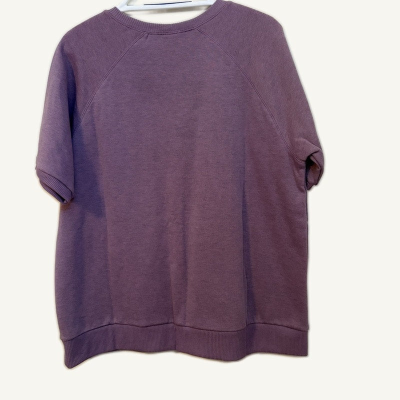 Blair Women's Purple Short Sleeve Sweatshirt & Sweatpants Lounge Set L