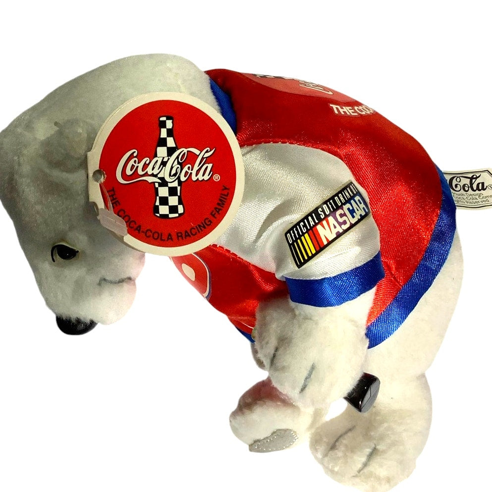 1999 Coca-Cola / Dale Jarrett #88 Polar Bear Pellet Plush 6"H x 5"W x 3"D