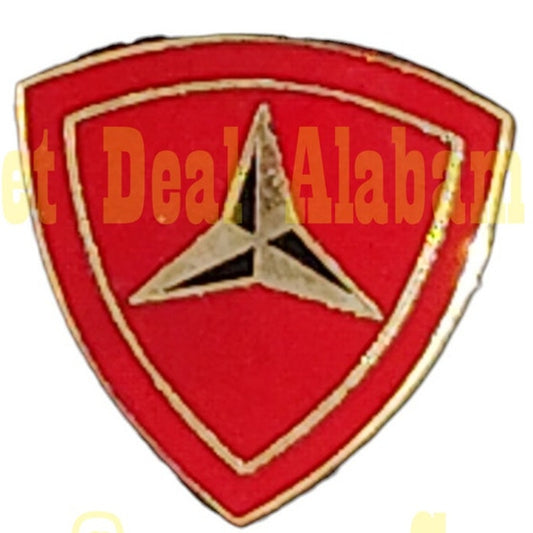 USMC, Marine Corps 3rd Division, 7/8"H x 7/8"W Hat, Lapel Novelty Collectors Pin