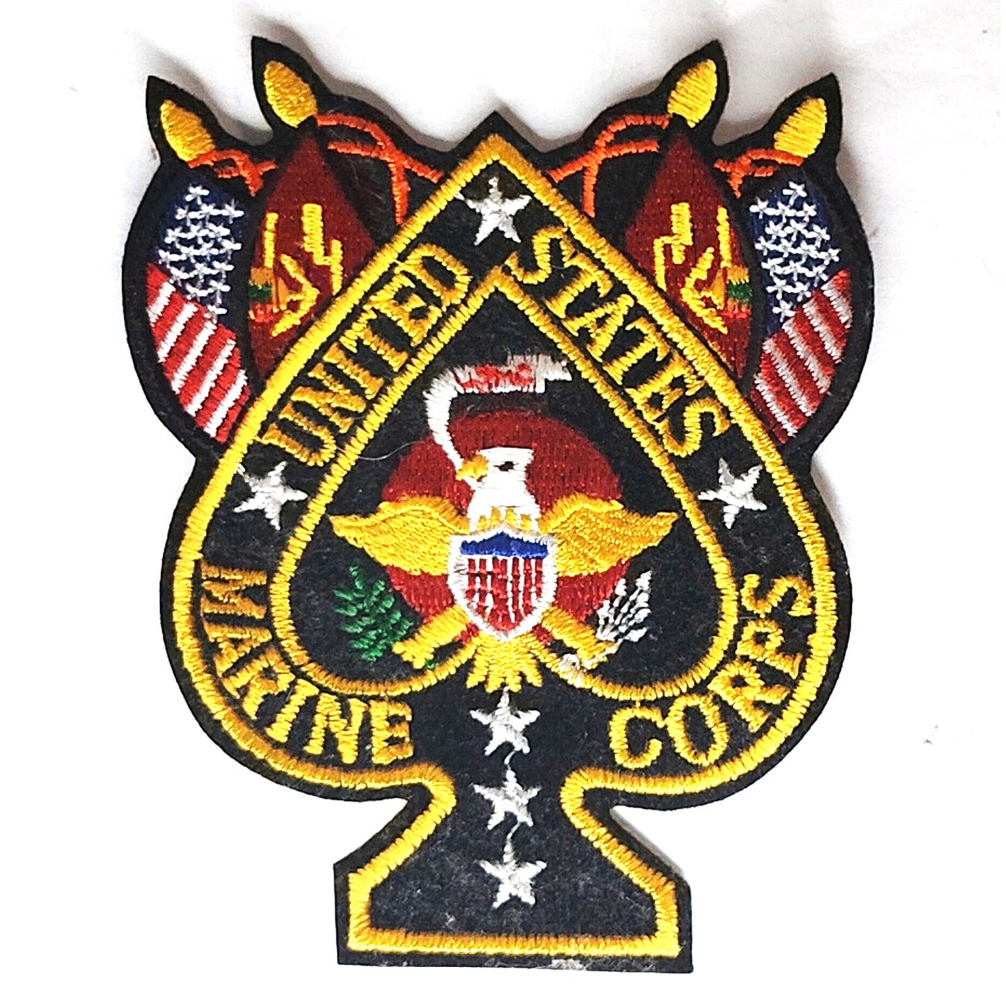 USMC Spades Patch Eagle Globe Anchor Sew‑On 4" × 3‑1/4"