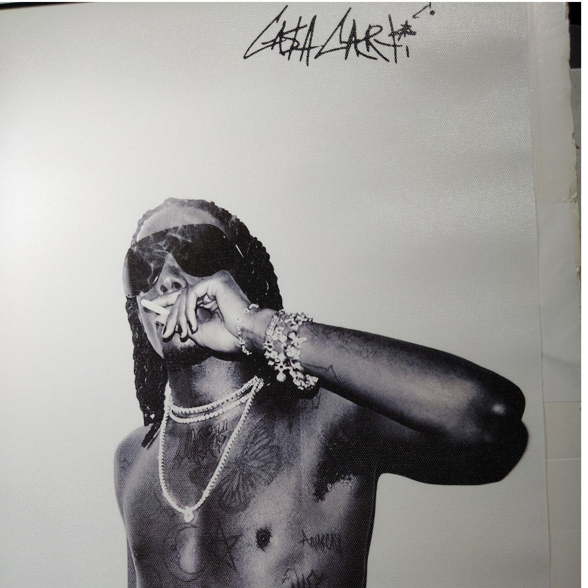 Playboi Carti Album Cover Canvas Print, Hip Hop Rap Music, Black/White Aesthetic, 12x16" Unframed