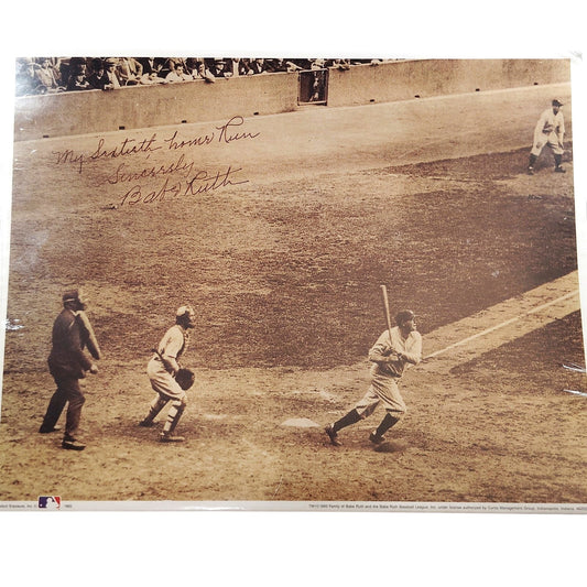 VTG 1993 Babe Ruth 60th Home Run Print, No. 5 The 60th Babe Connects 11x14 MLB