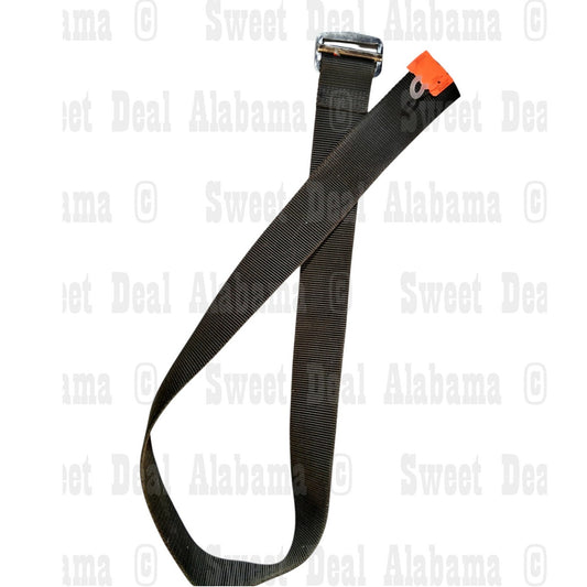 Military 38" Black Webbing Strap – 1-11/16" Wide, Metal Buckle, Utility Tie-Down