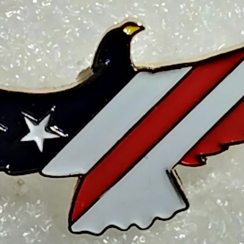 USA Flag Eagle Stars Pin – 1‑5/8" × 3/4" Lapel Pin