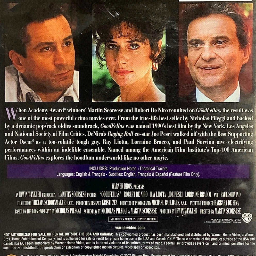 GoodFellas (DVD 2007, Widescreen) Drama, Mystery, Crime 146 Minutes, EUC