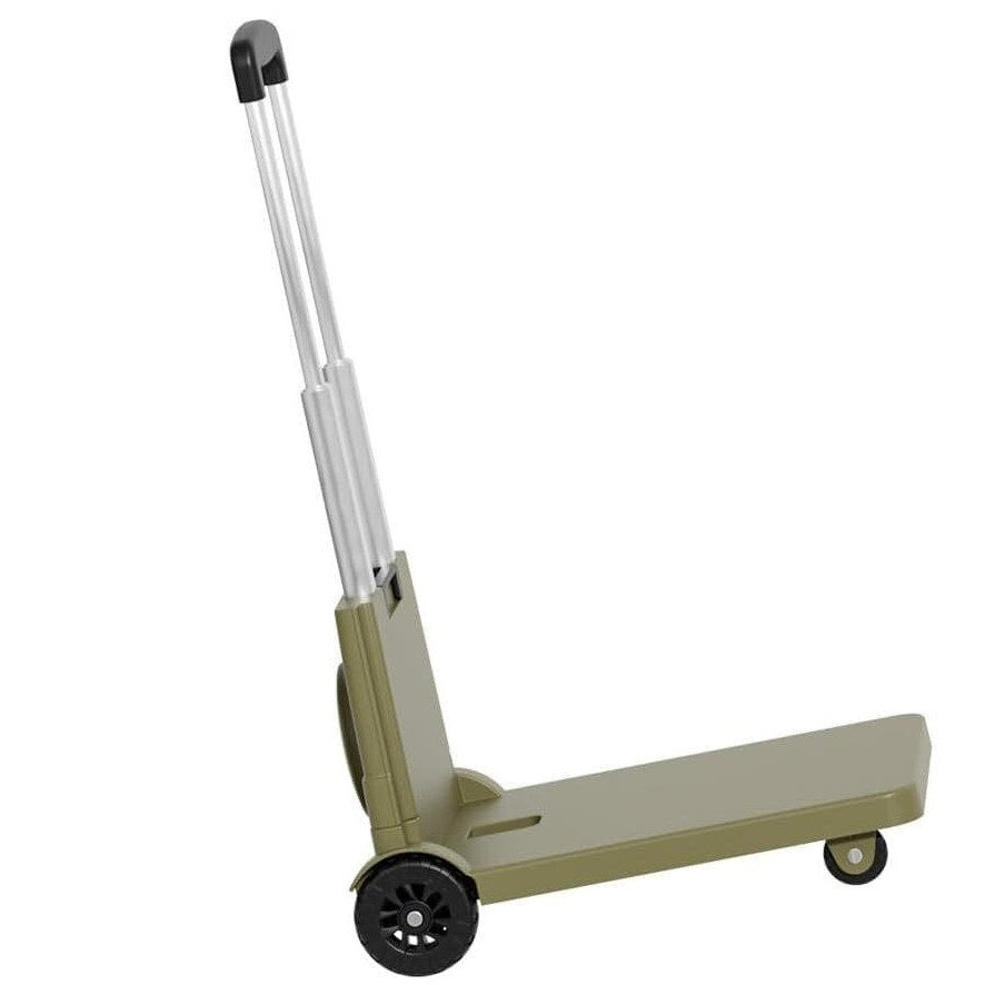 HD Folding Trolley Cart, 220 lb Cap., 4 Wheels, Bungee Cord, Telescopic Handle