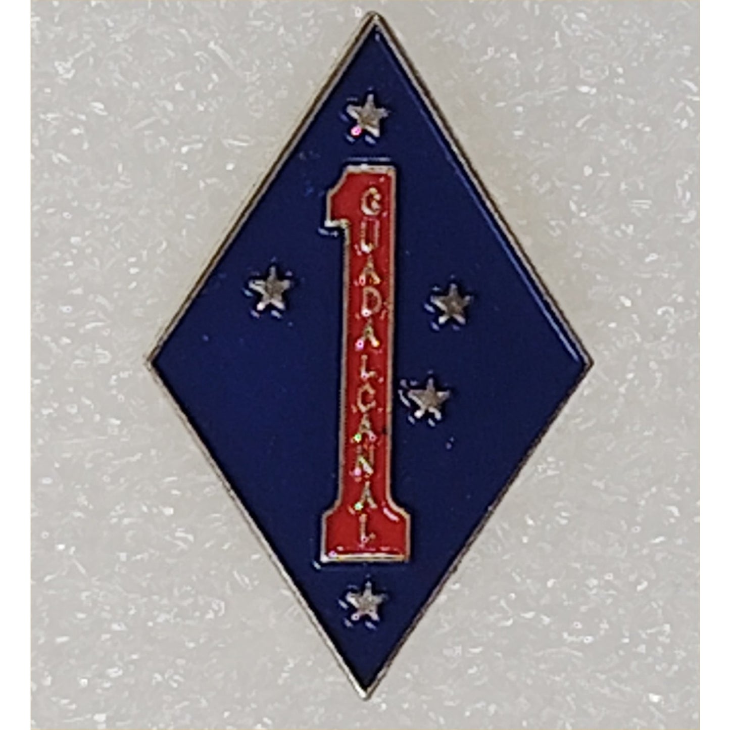 1st Marine Division Guadalcanal Novelty Hat/Lapel/Brooch Pin, Enamel Metal
