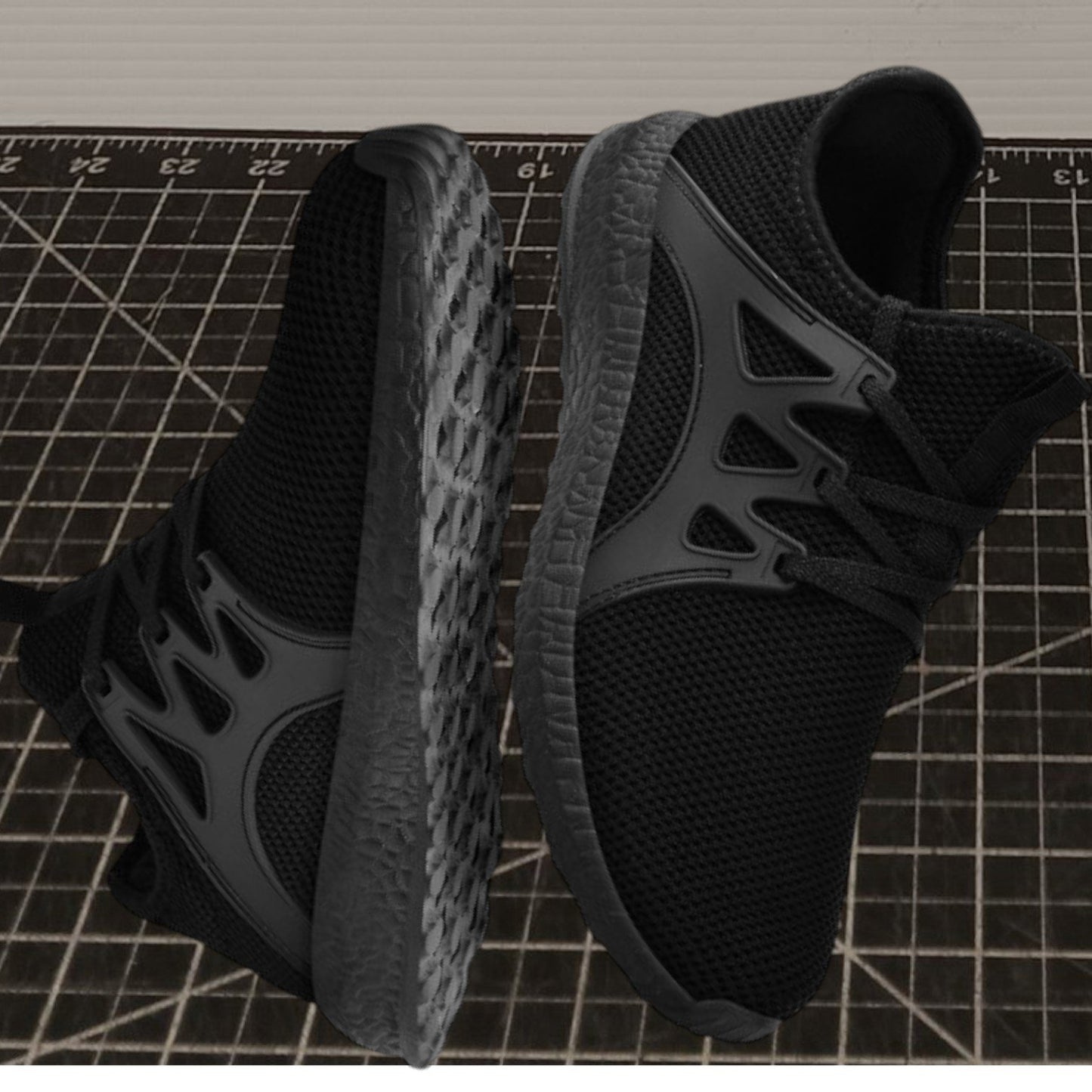 Running Shoes for Kids Size 2.5Y/3Y Black Mesh Knit, Lightweight Tennis Sneakers
