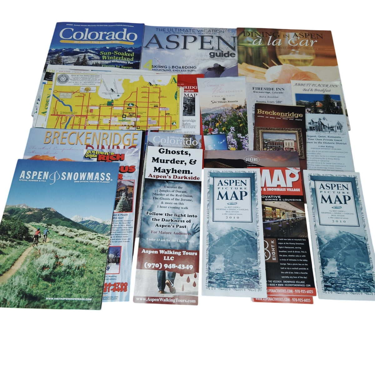 Colorado Vacation Ephemera Lot - Aspen & Breckenridge Travel Guides 2010