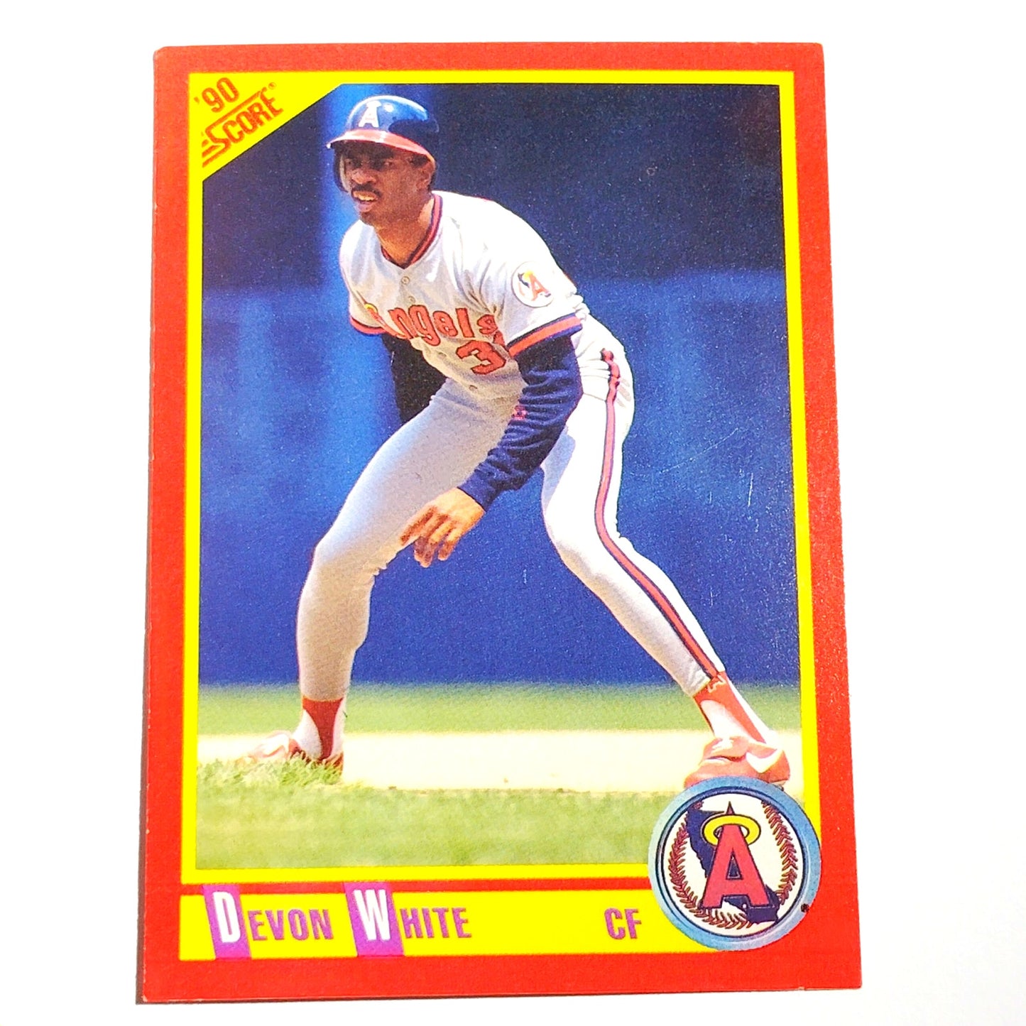 1990 Score Devon White #312 California Angels Center Fielder MLB Baseball EX