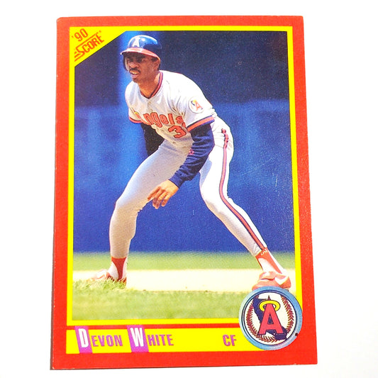 1990 Score Devon White #312 California Angels Center Fielder MLB Baseball EX